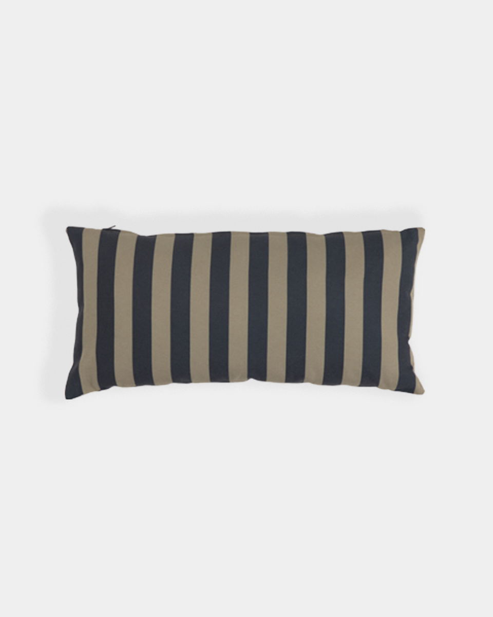 Gestreiftes Kissen 50x25 cm Schwarz/Beige