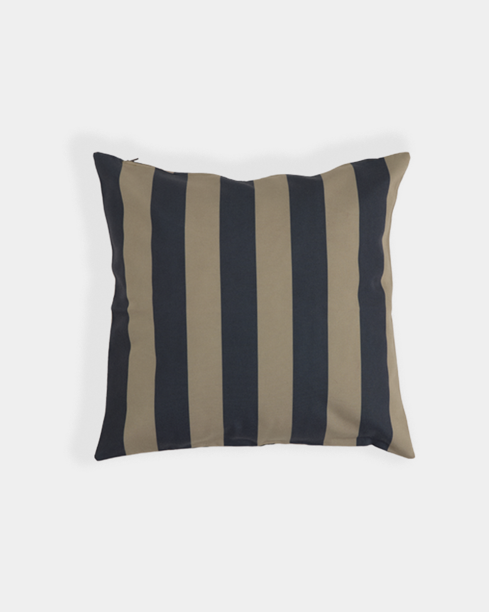 Gestreiftes Kissen 50x50 cm Schwarz/Beige