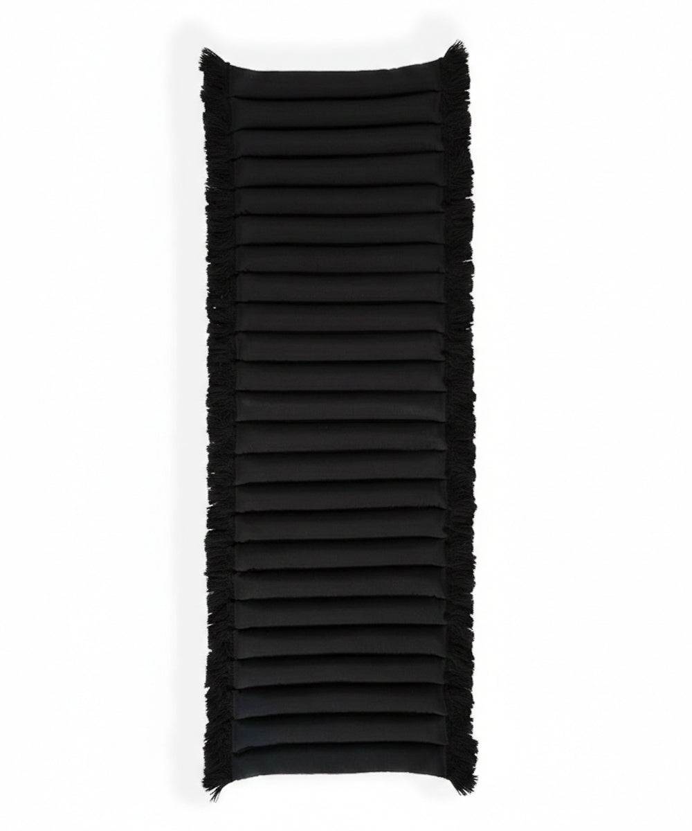Bench cushion black – black fringe