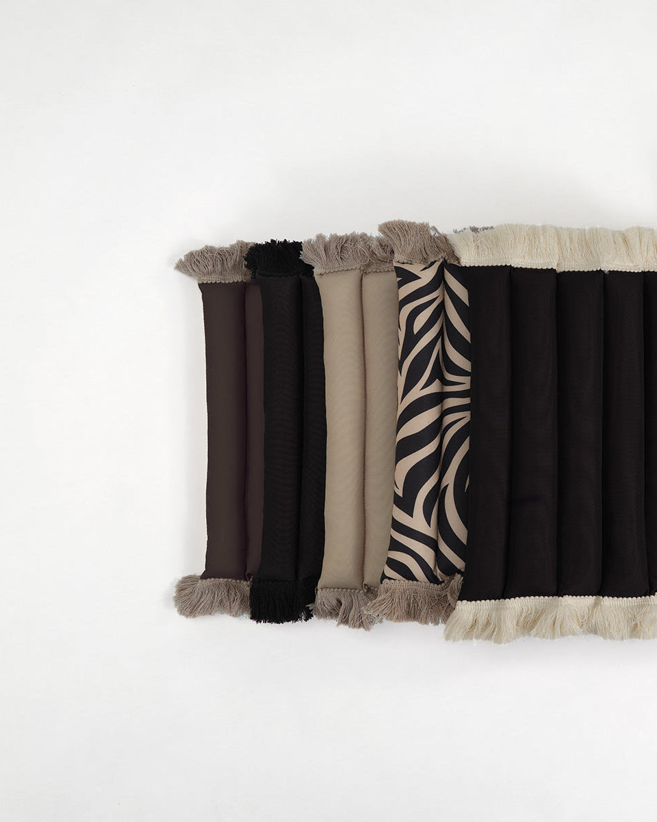 Coussin De Banc Zebra Avec Frange Beige