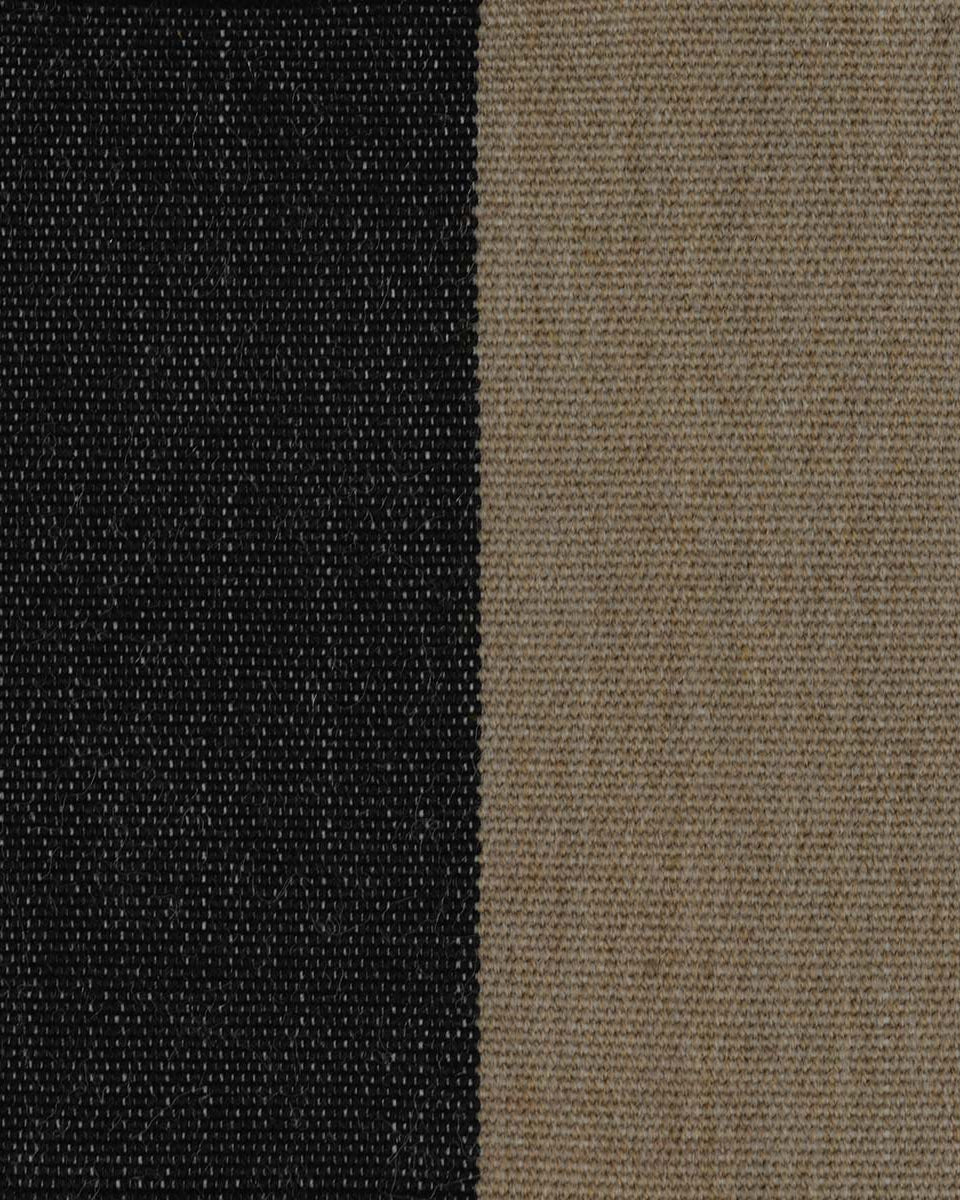 Stripet Pute 50x50 cm Svart/Beige