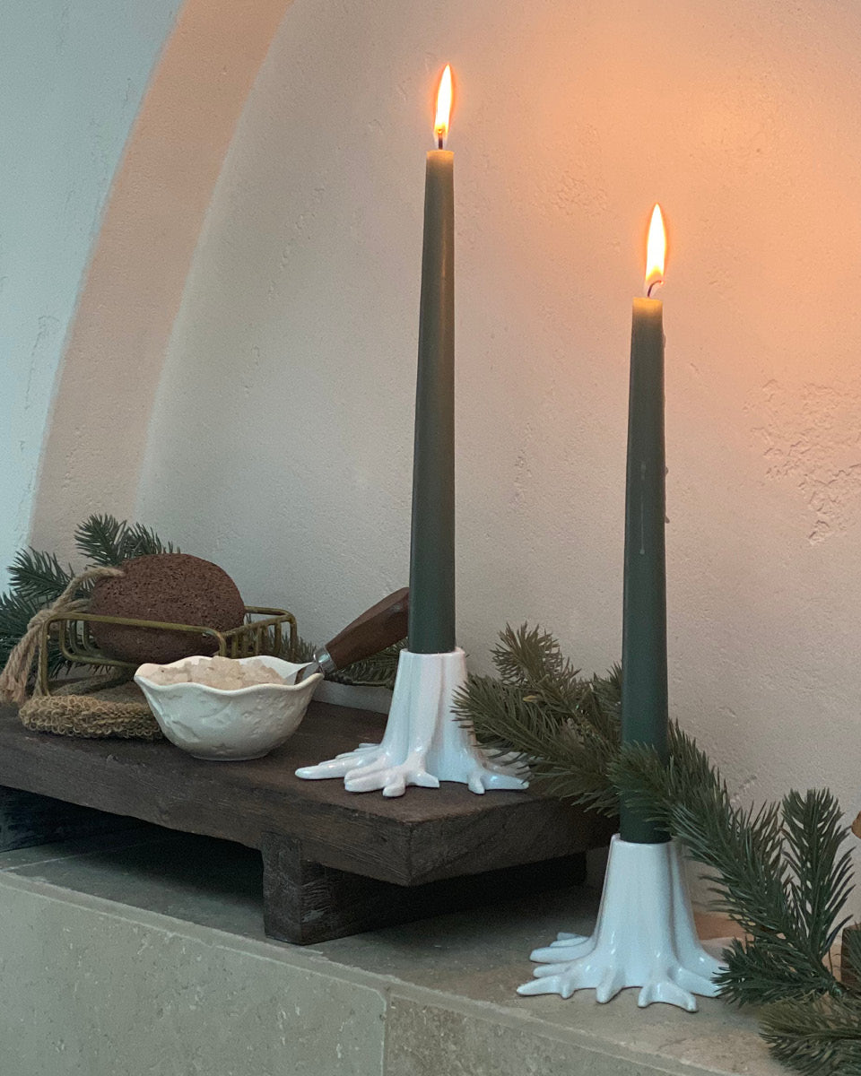 Candle Holder "Mini Root" Créme White