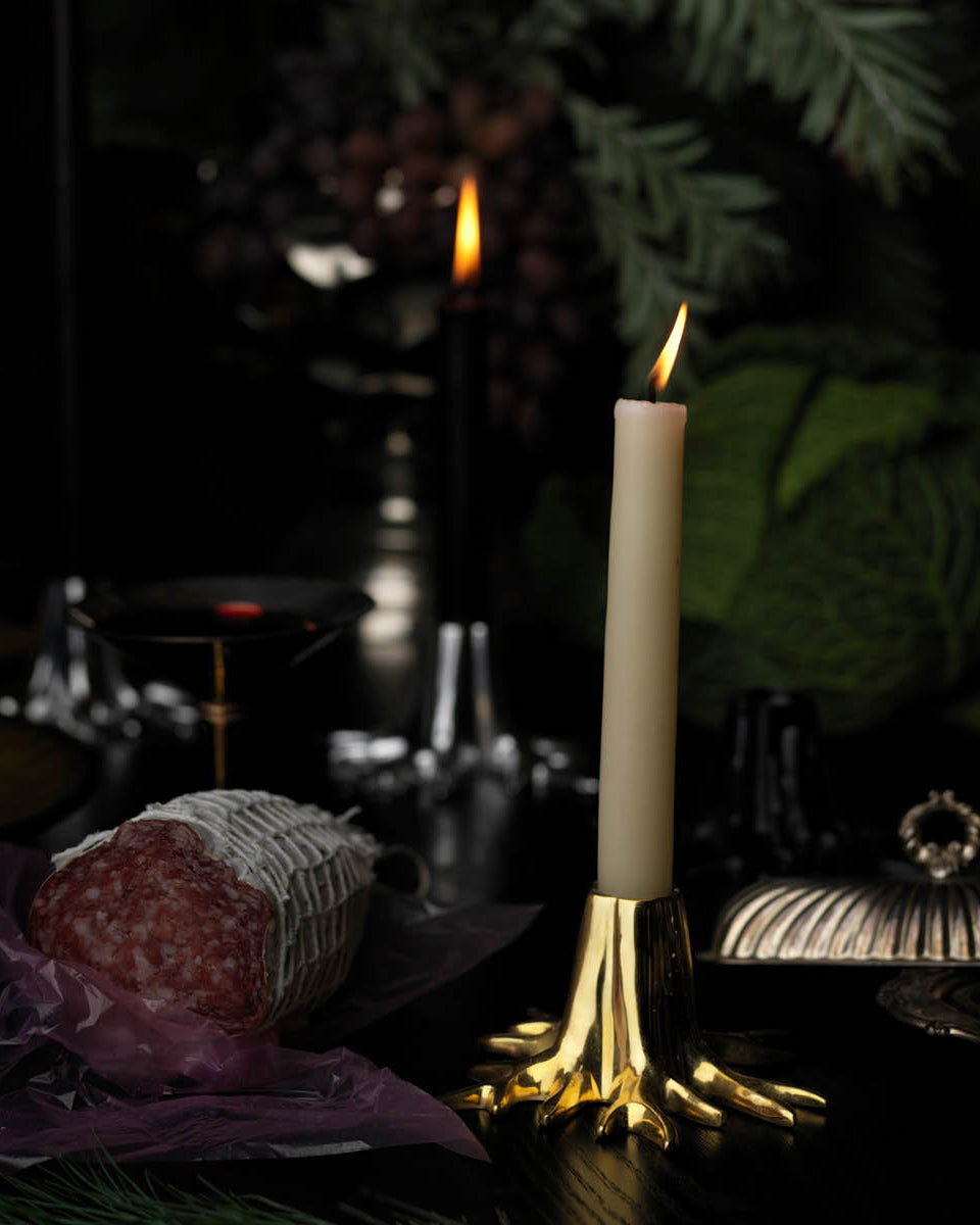 Candle Holder "Mini Root" Gold