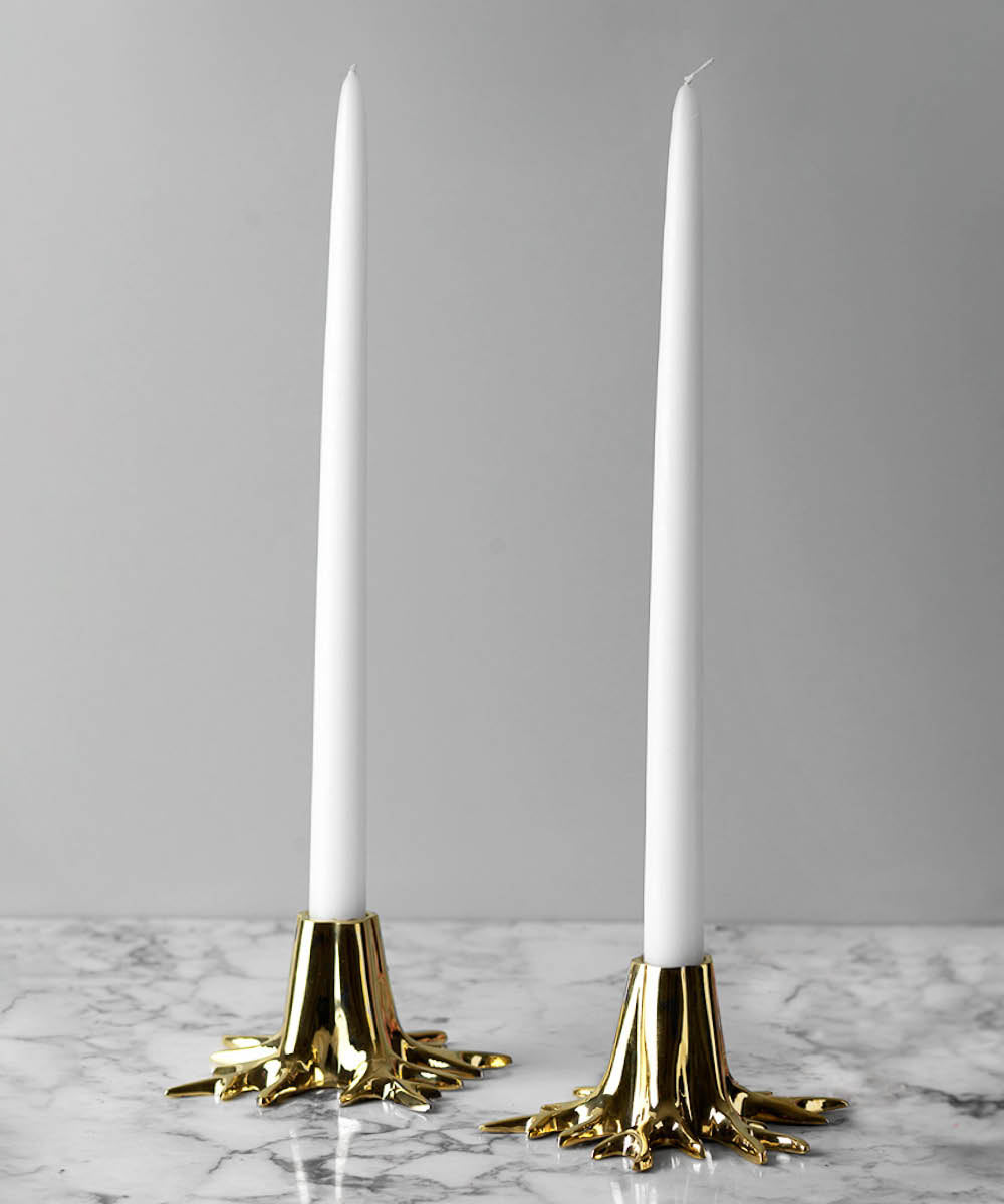 Candle Holder "Mini Root" - Gold