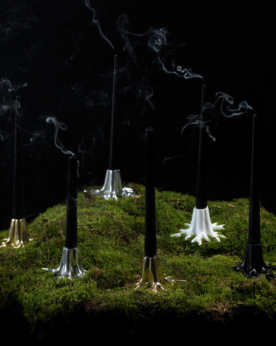 Candle Holder "Mini Root" Créme White