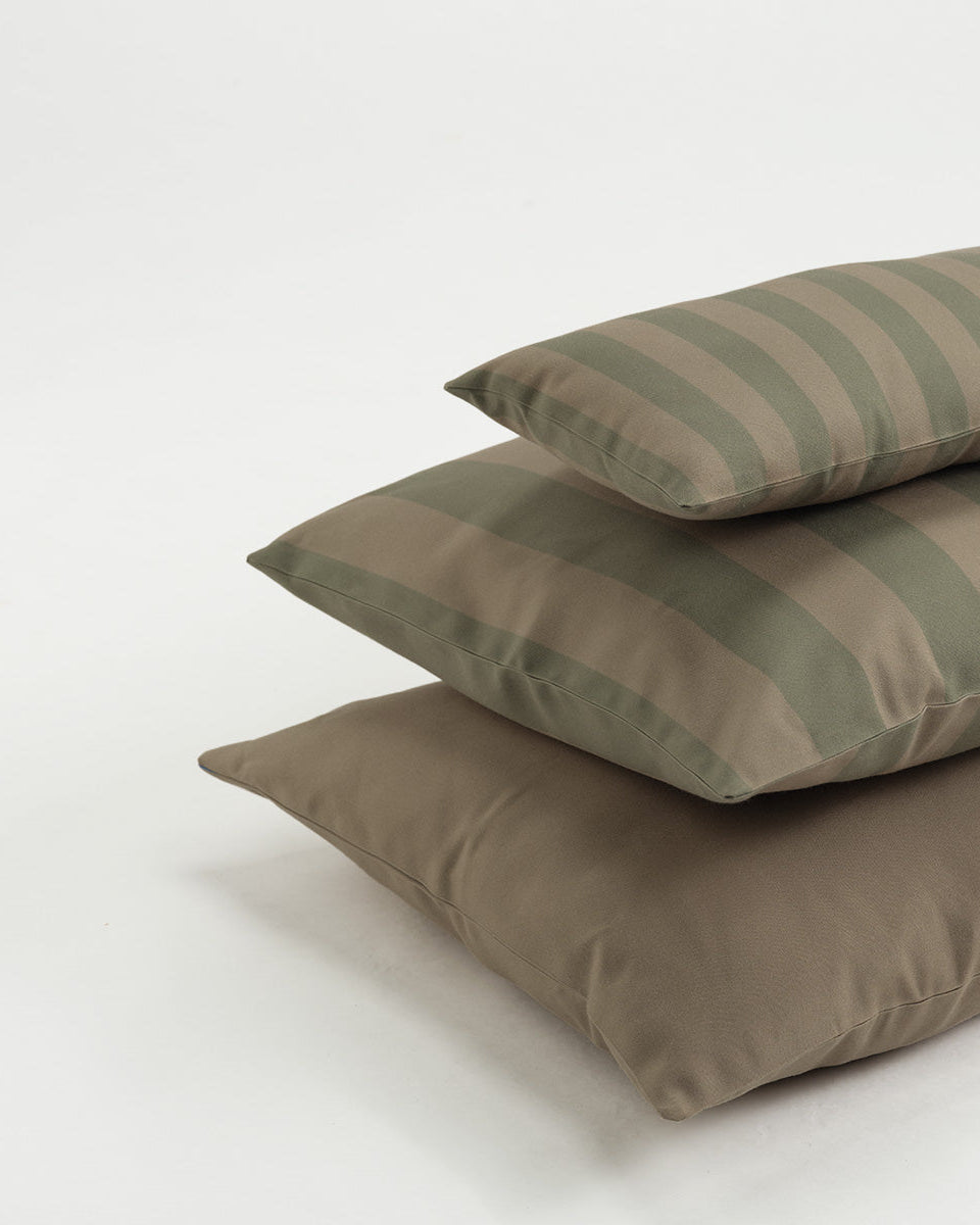 Randig Kudde 50x25 cm Eucalyptus/Beige