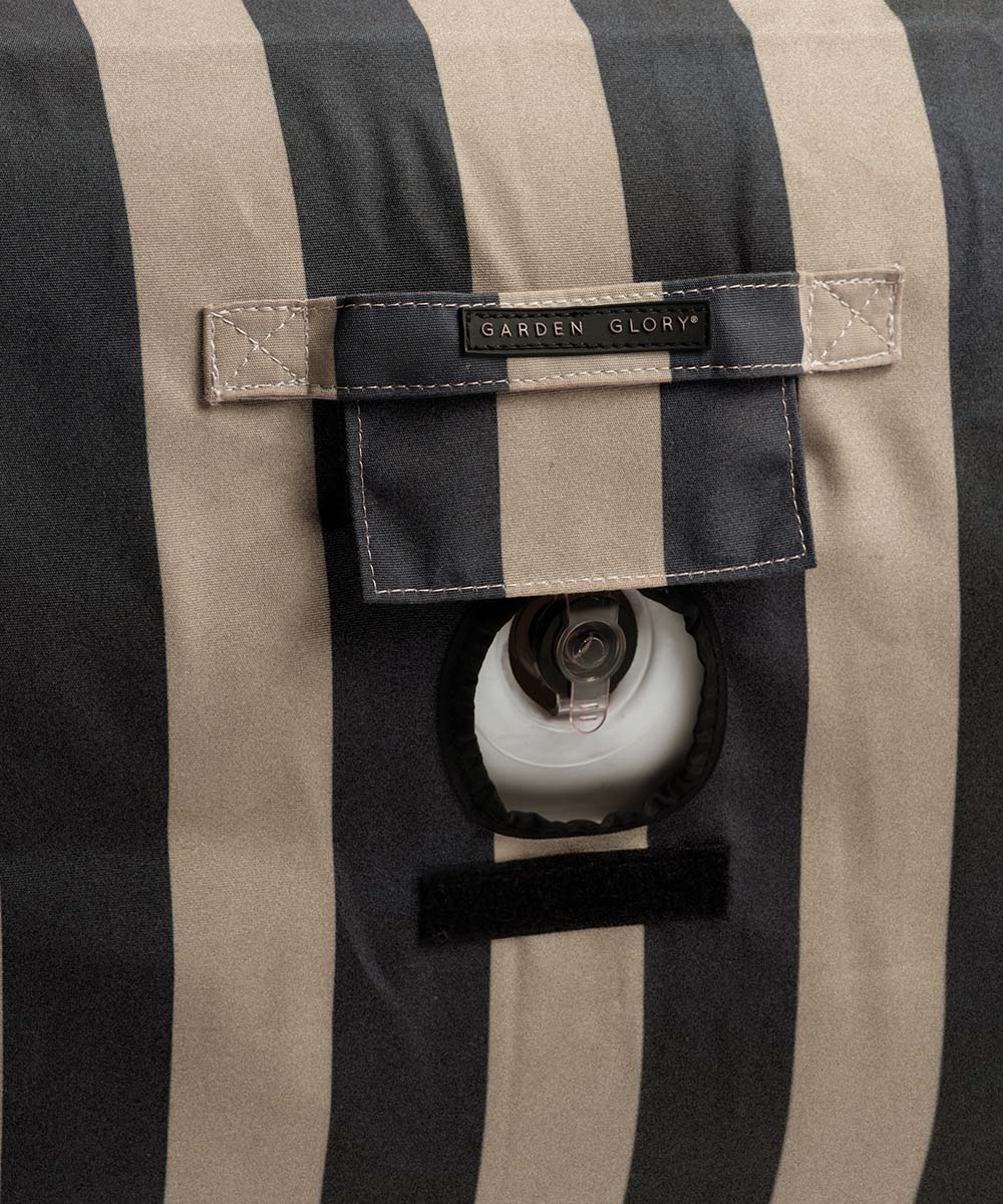 Bain de soleil flottant avec coussins - Beige/Noir