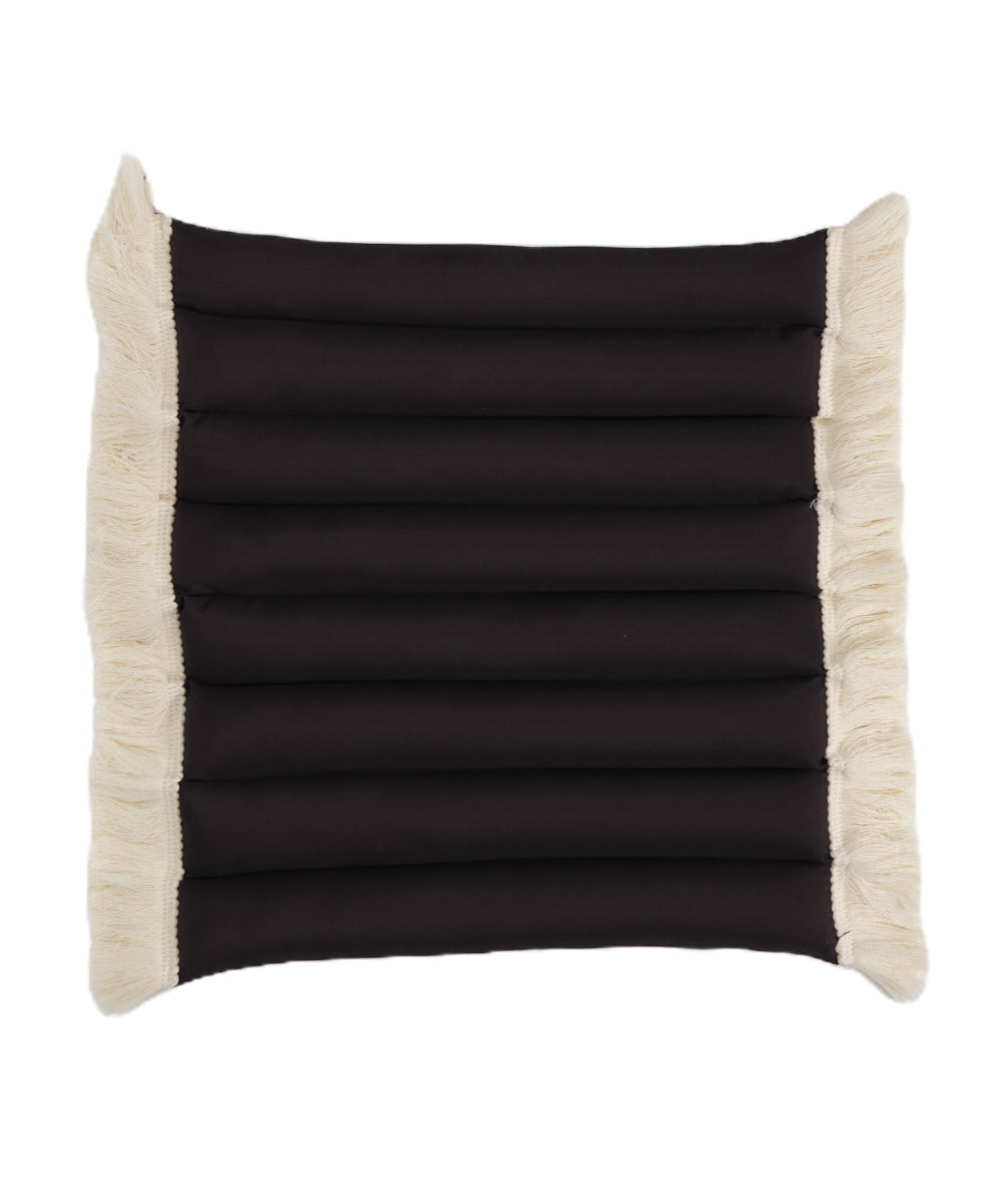 Seat cushion black - white fringe