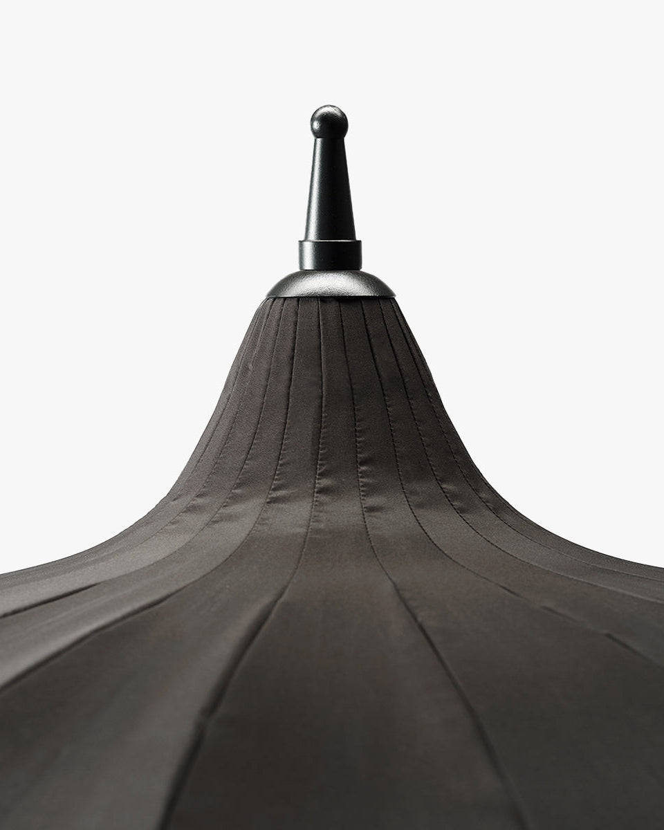 Garden Umbrella with fringe - black-3