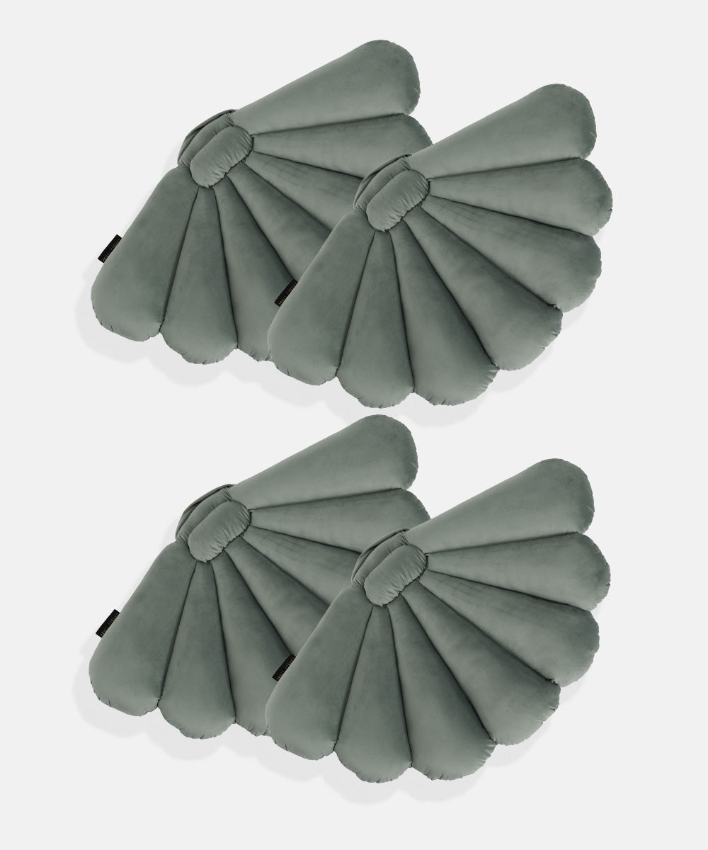 Shell Cushion Eucalyptus Green 4-pack-1