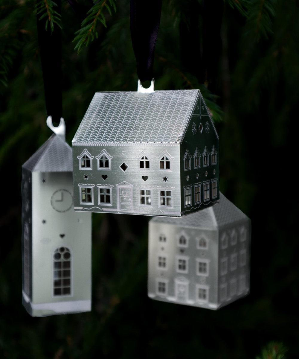 Gingerbread Ornaments 3-pack silver-2