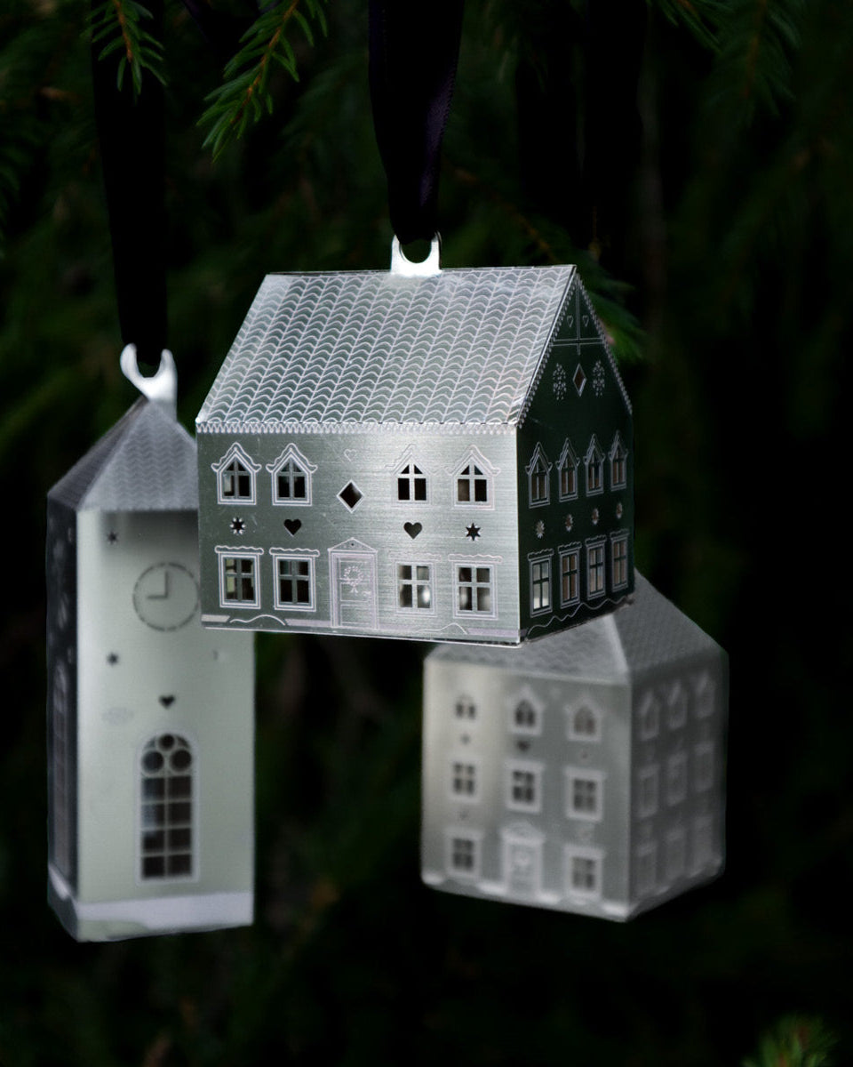 Gingerbread Ornaments 3-pack silver-2