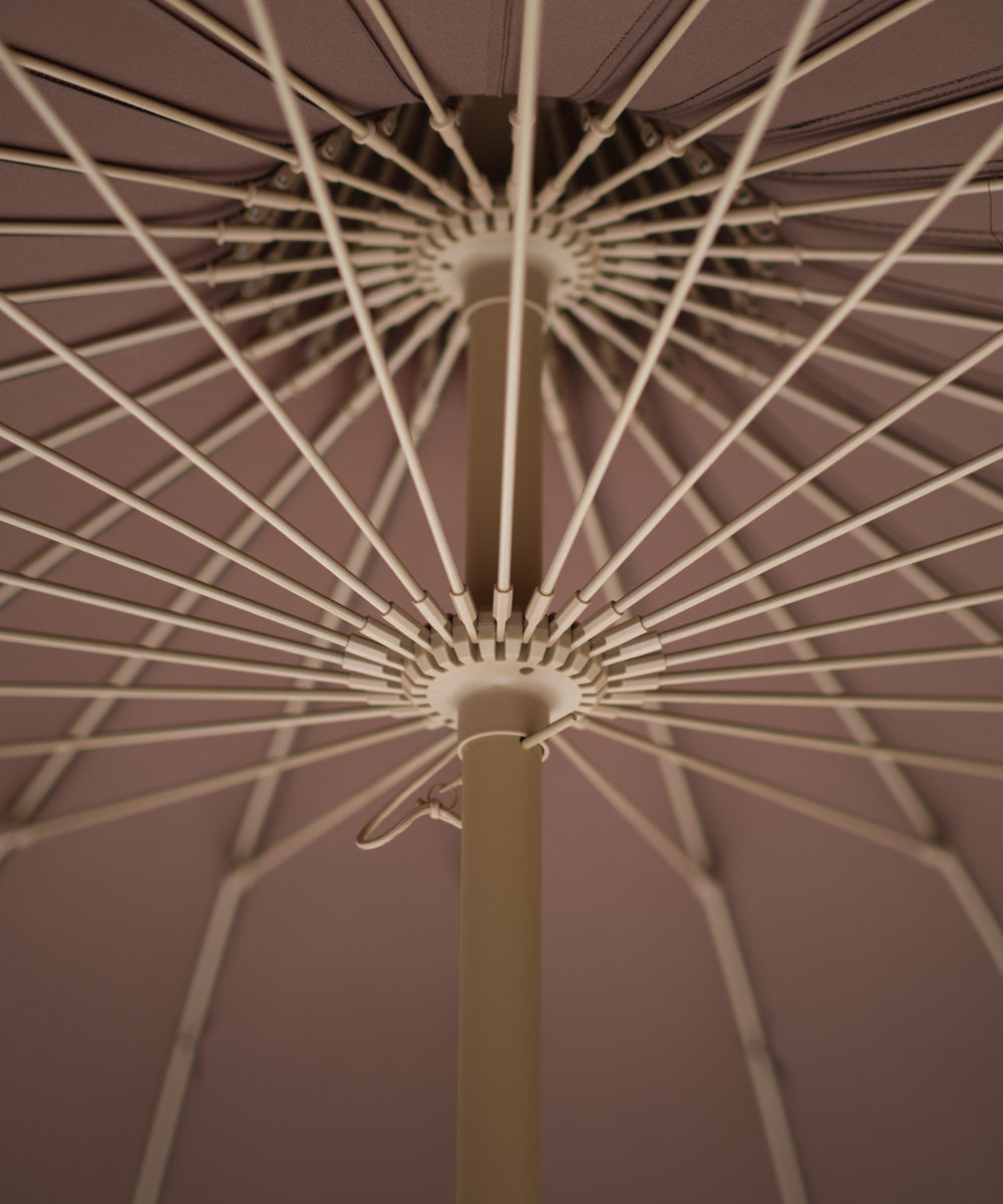 Garden Umbrella brown – with beige fringe-6