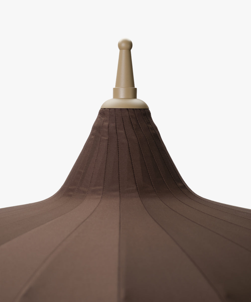 Garden Umbrella brown – with beige fringe-3