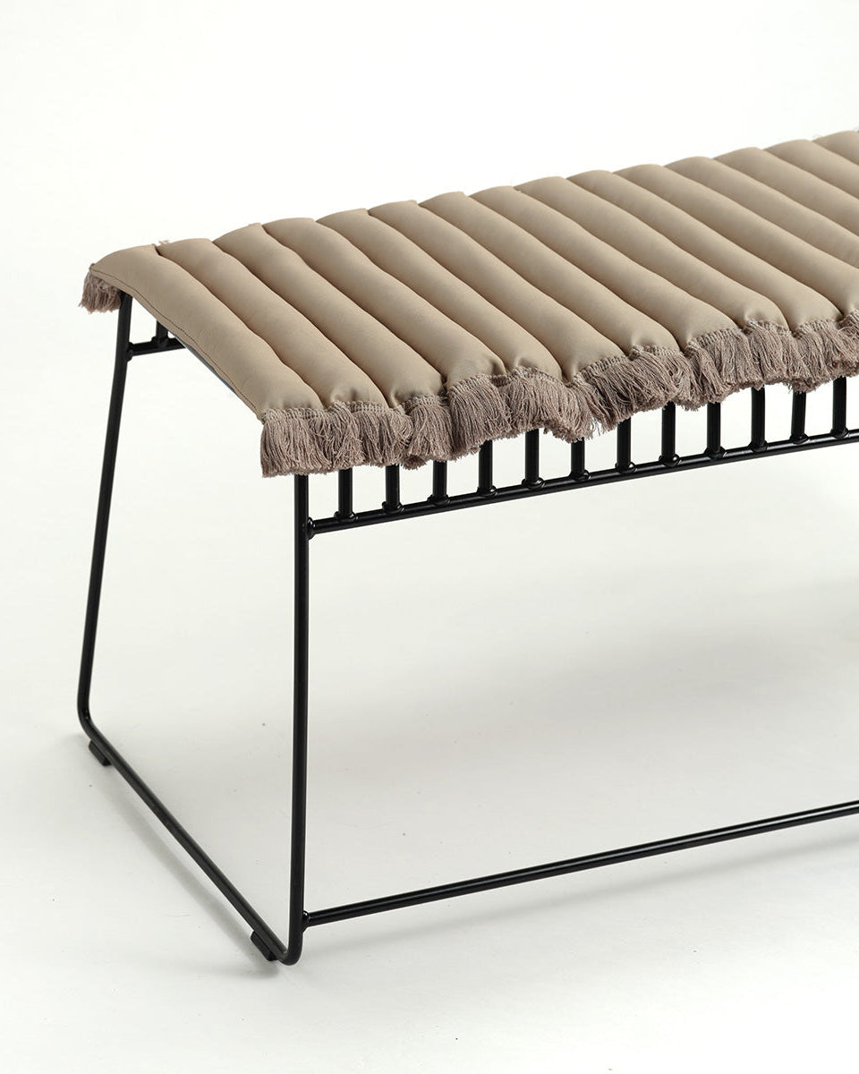 Bankkissen Beige Mit Fransen