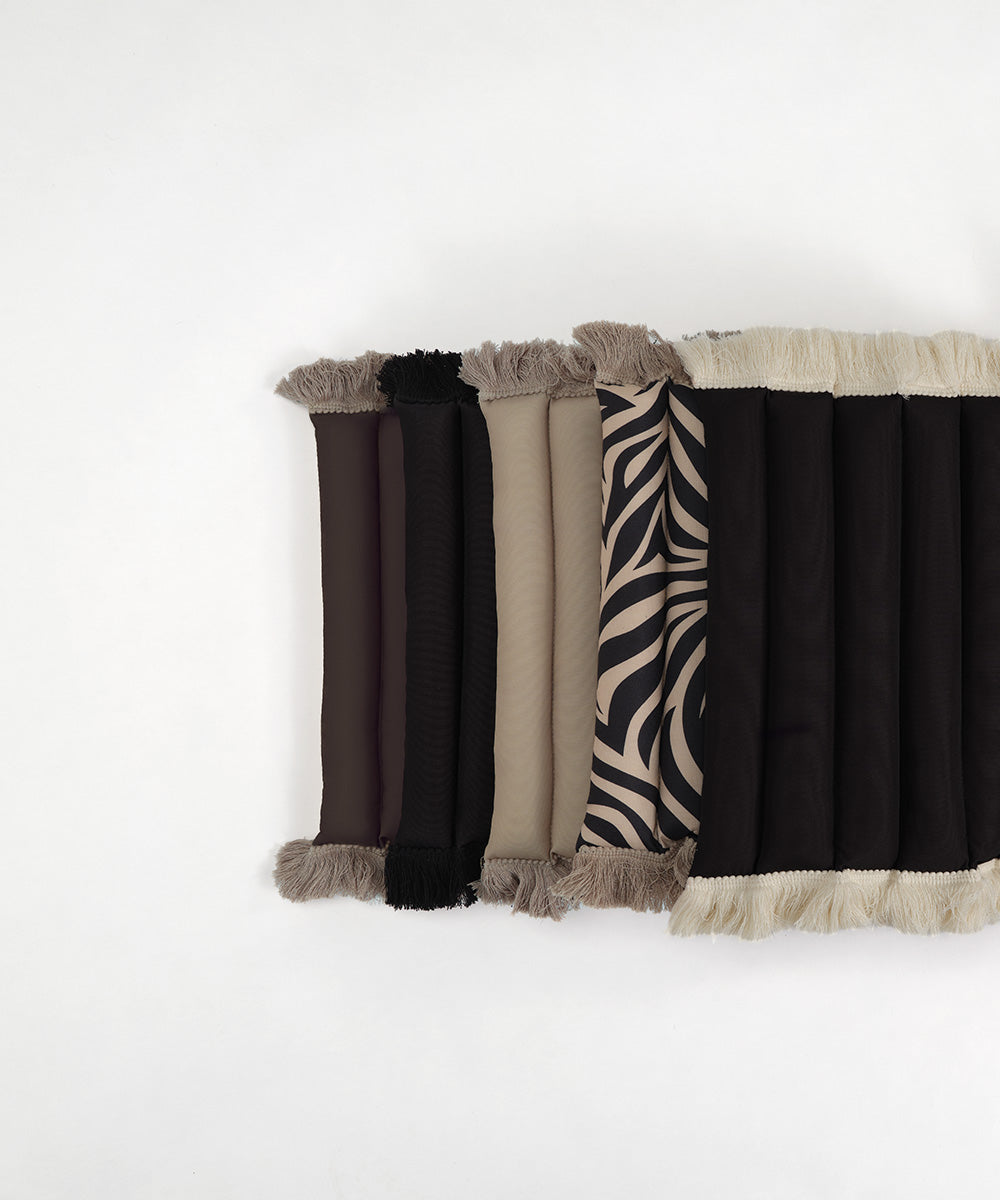 Bench cushion black – black fringe