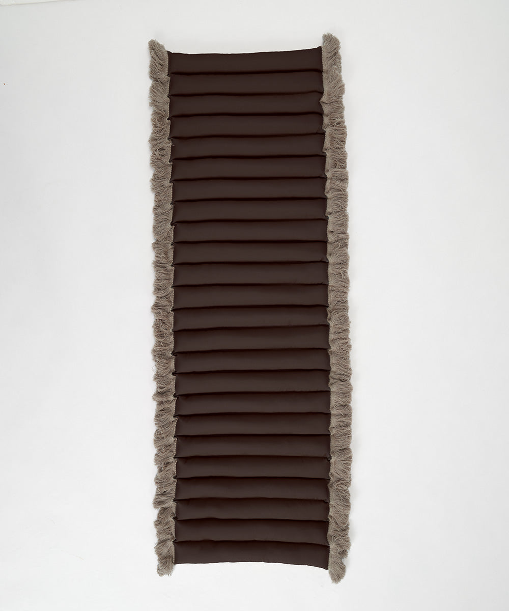 Bankkissen braun – beige Fransen