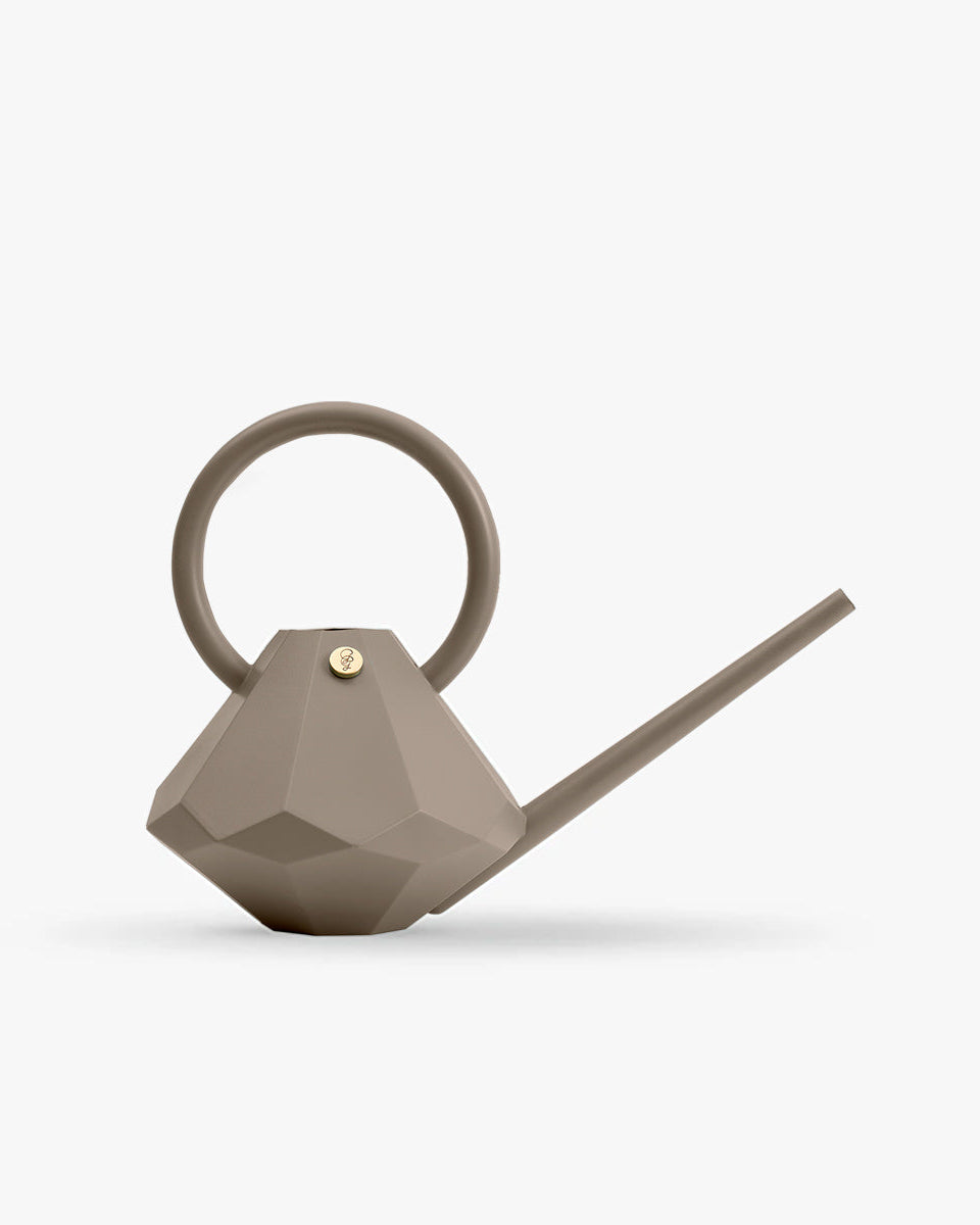 beige diamond watering can