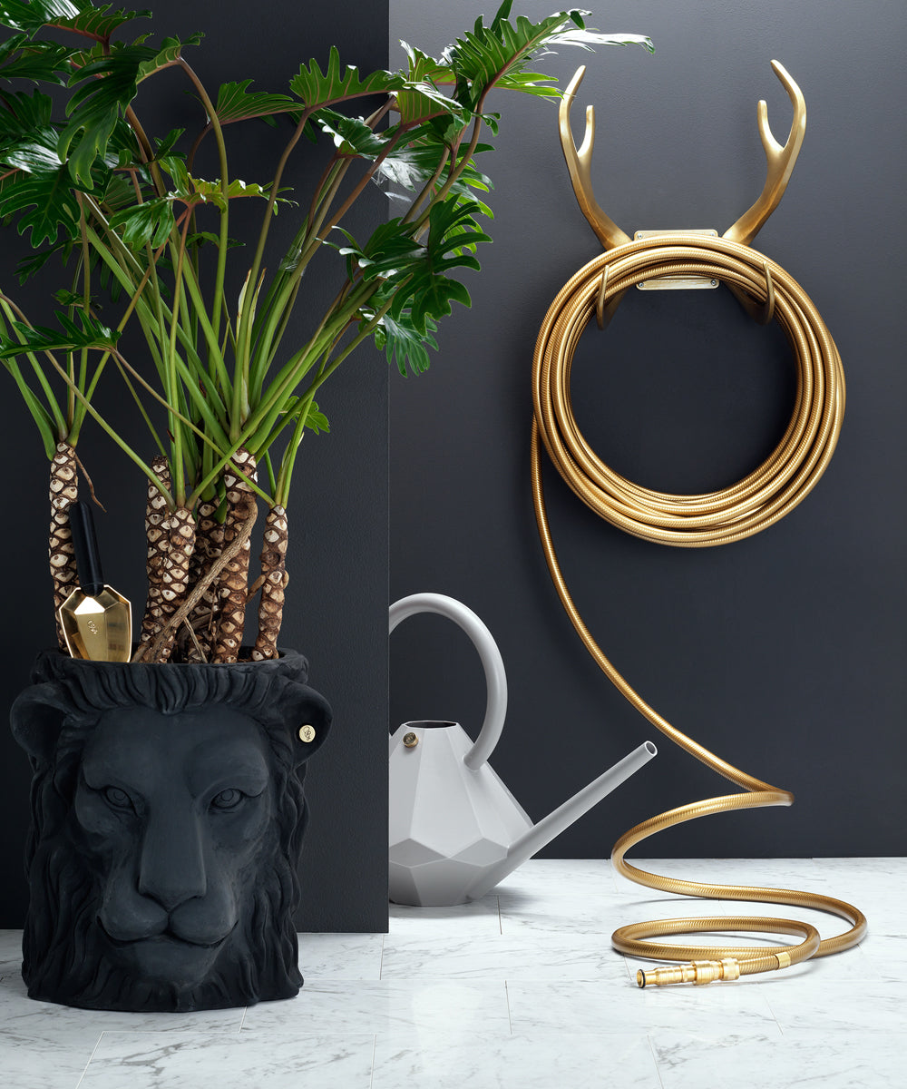 Reindeer Gold hose holder - Beautiful Golden Garden Decor and