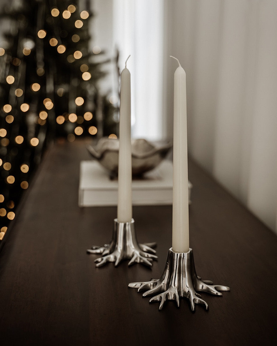 Candle Holder "Mini Root" Silver