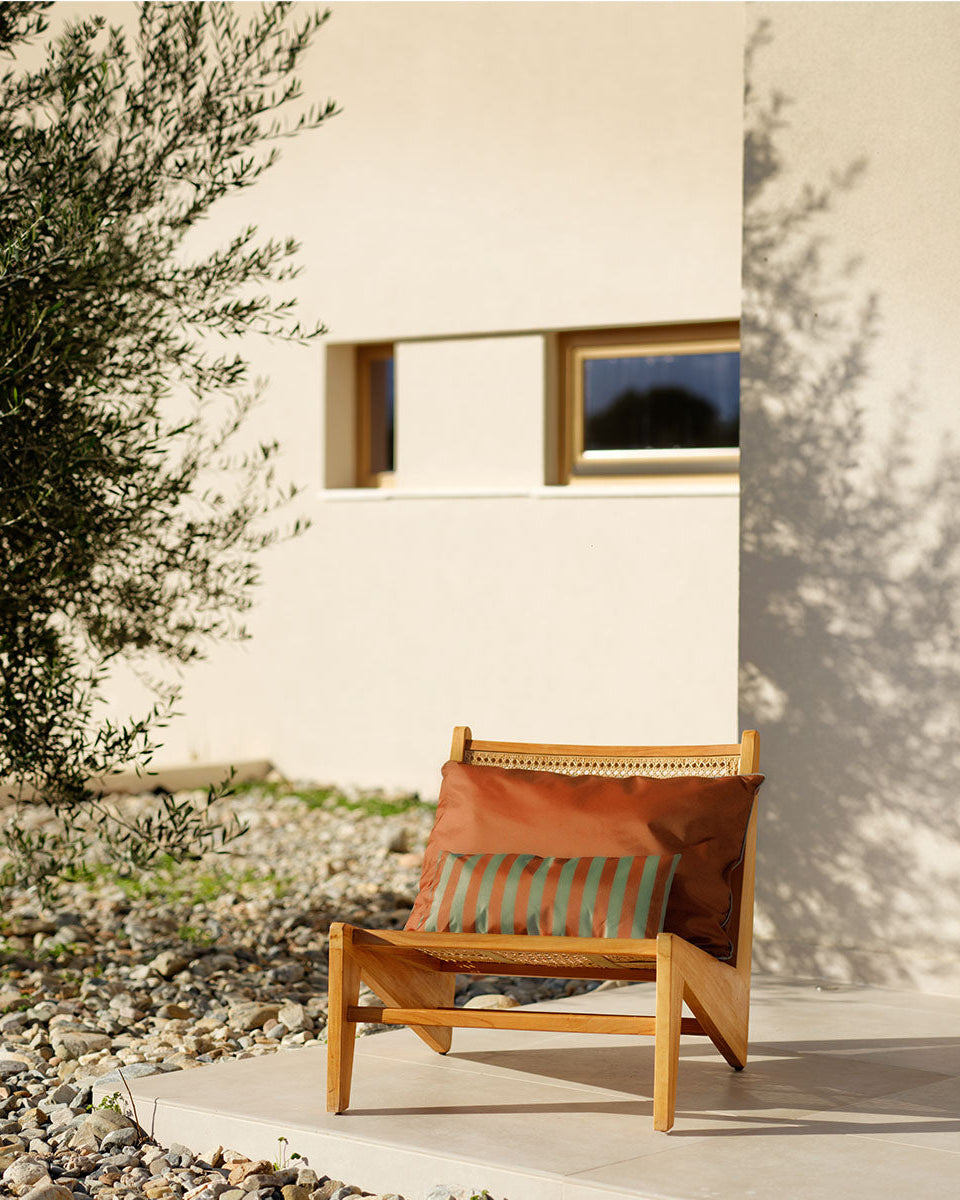 Randig Kudde 50x25 cm Eukalyptus/Terrakotta