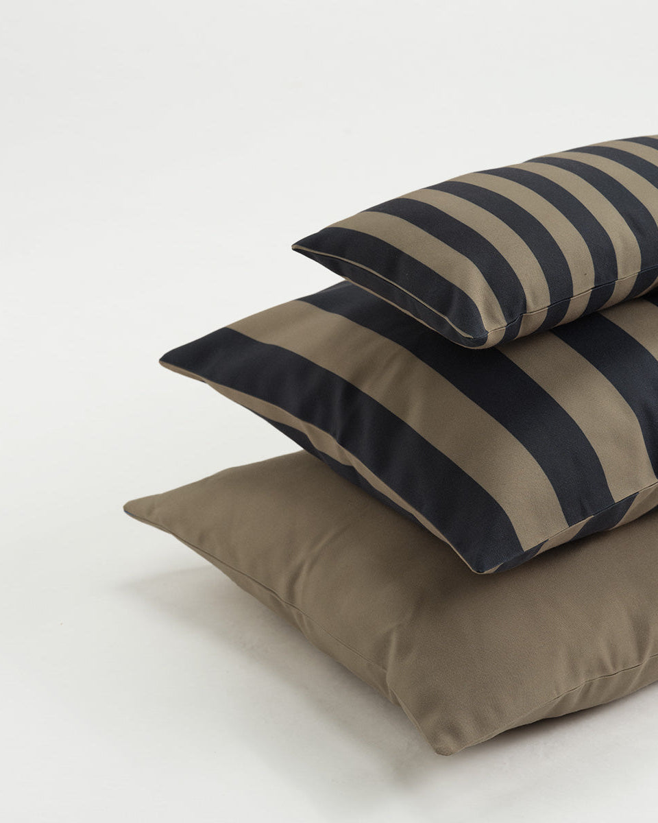 Randig Kudde 50x25 cm Svart/Beige
