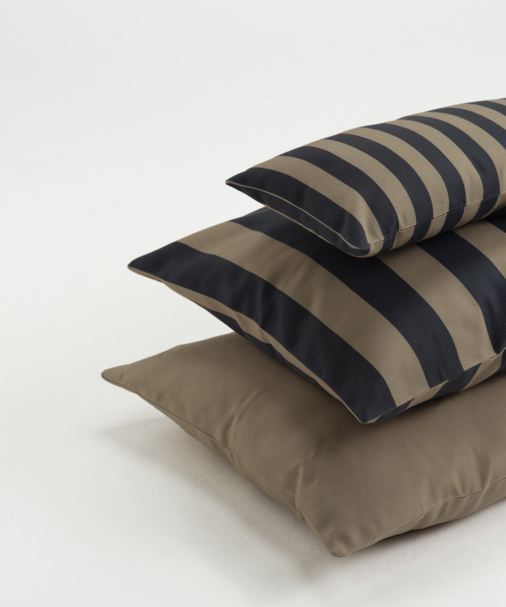 Striped Pillow 50x50 cm Black/Beige