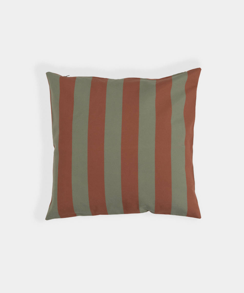 Striped Pillow 50x50 cm Eucalyptus/Terracotta