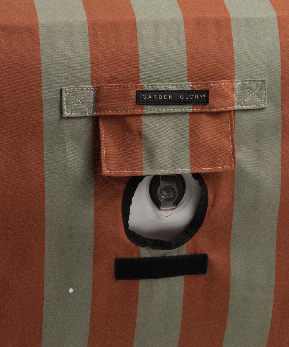 Flytende solseng med puter - Eukalyptus/Terrakotta