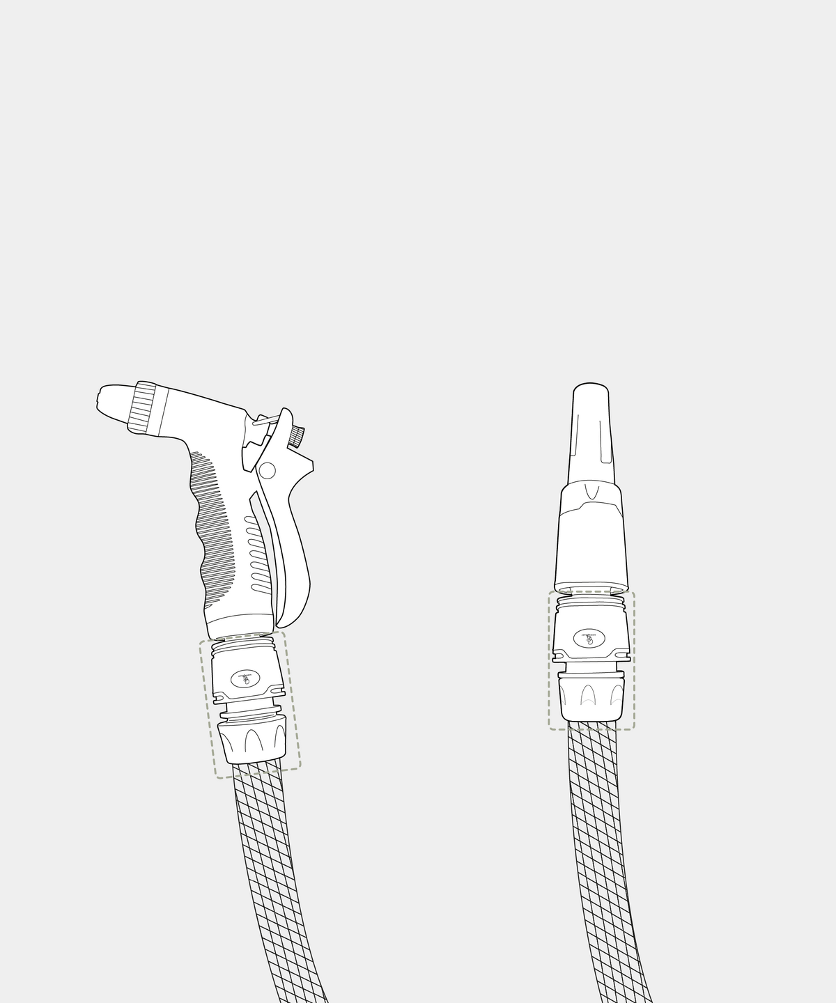 Connecteur de tuyau avec arrêt d'eau, 
