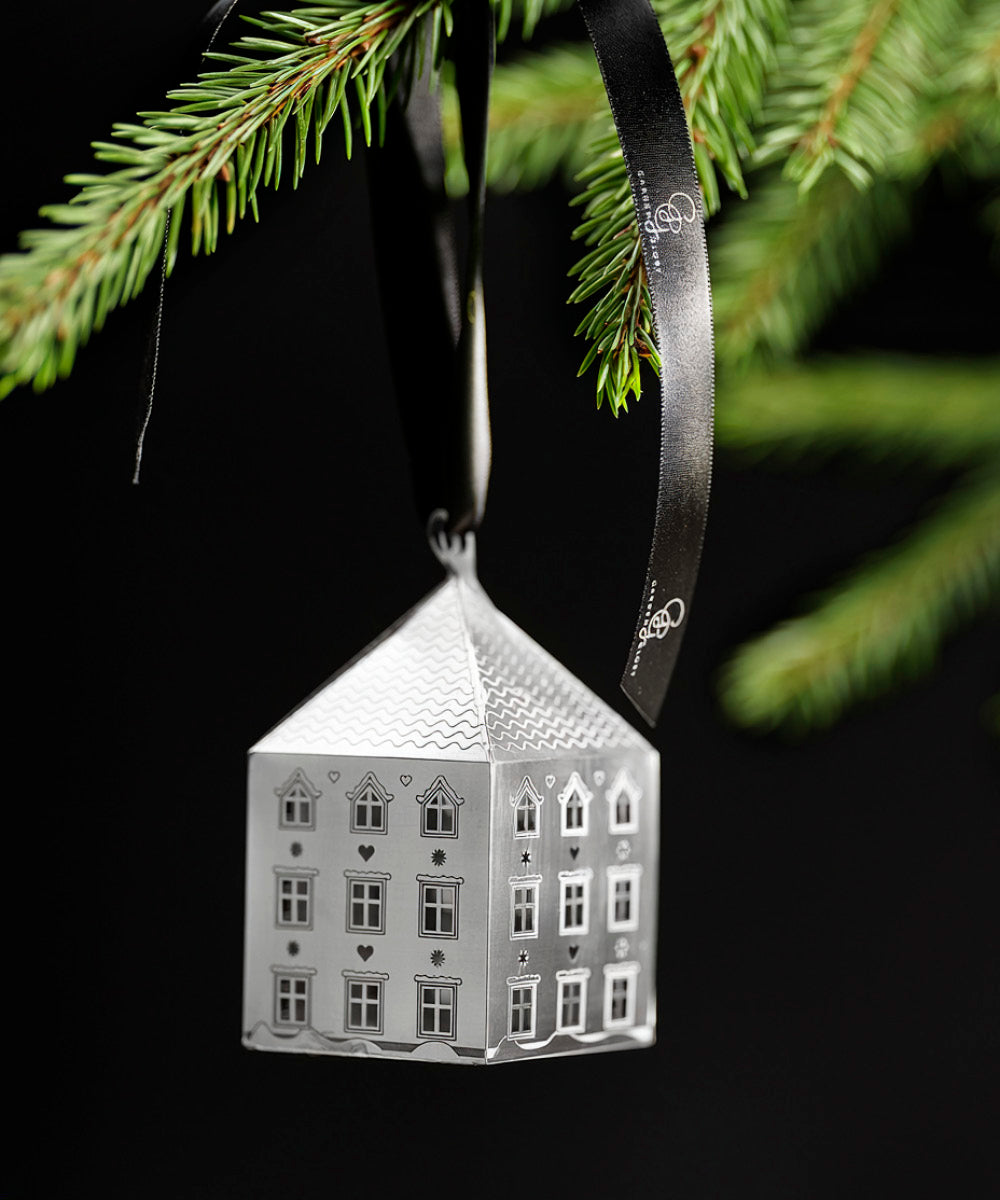 Ornement en Cristal Maison en Pain d'Épice, Argent