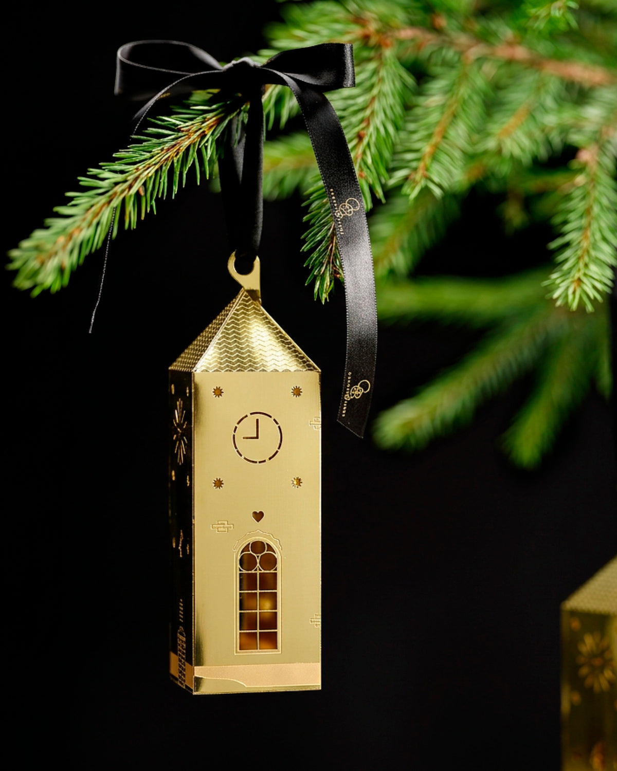 Gingerbread Church Ornament Gold