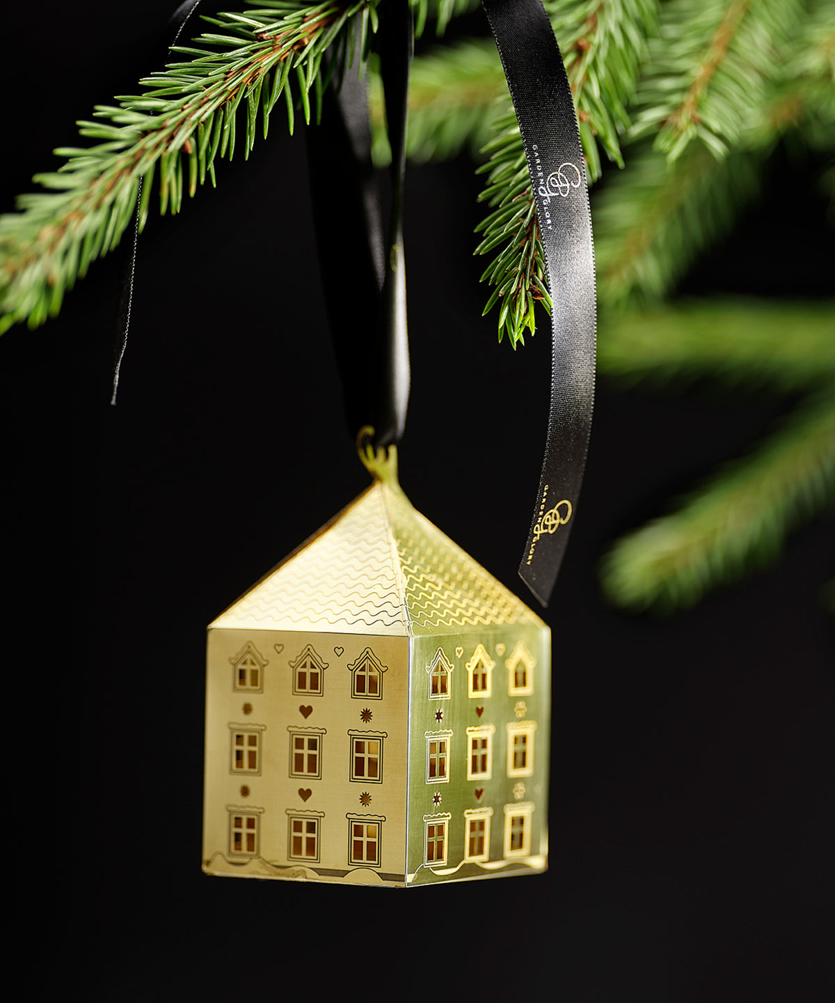 Lebkuchen-Kristallhaus Ornament, Gold