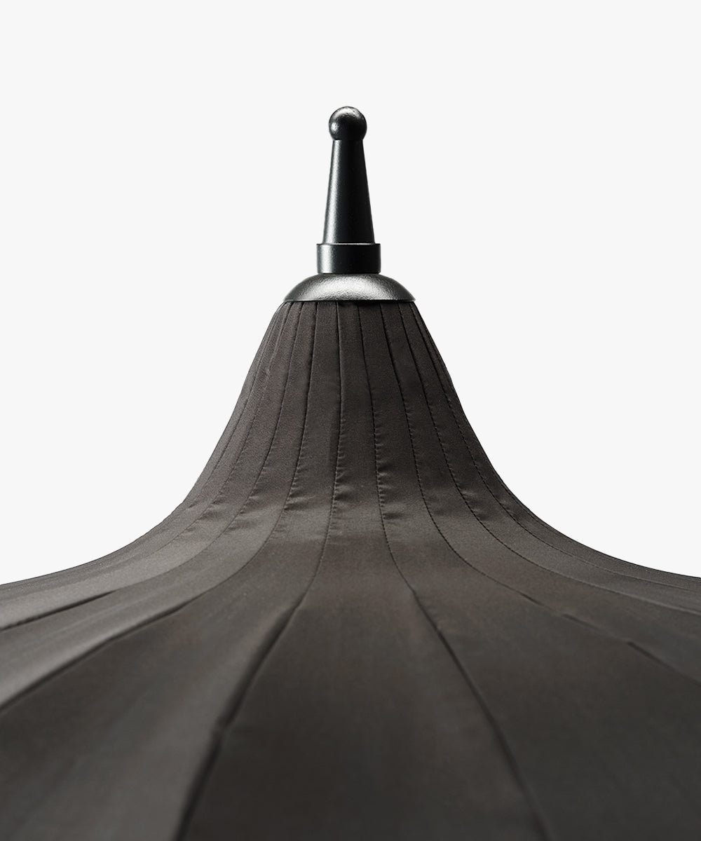 Garden Umbrella with fringe - black-3