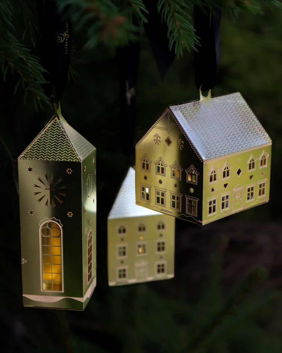 Gingerbread Ornaments 3-pack Gold-2