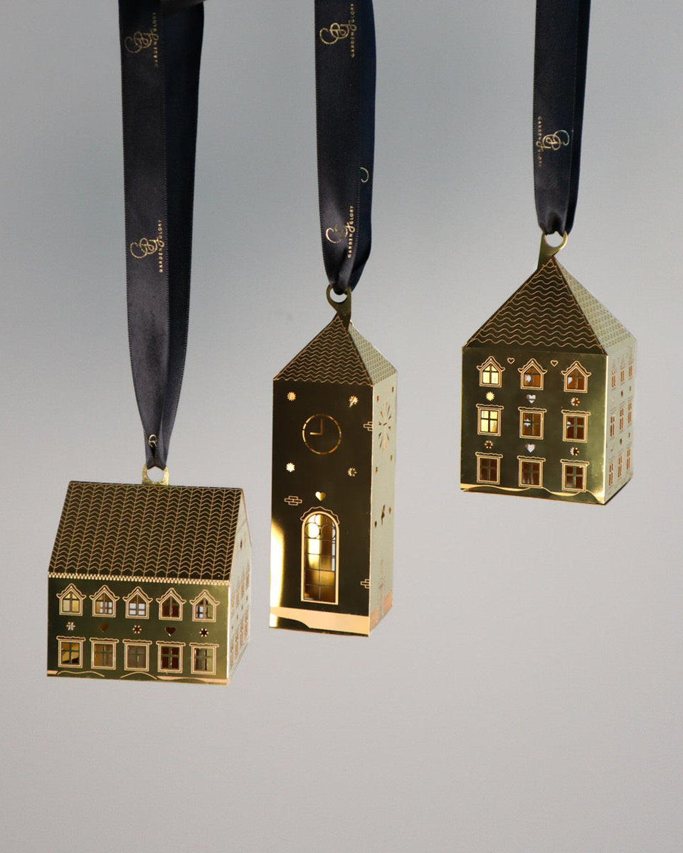 Gingerbread Ornaments 3-pack Gold-3