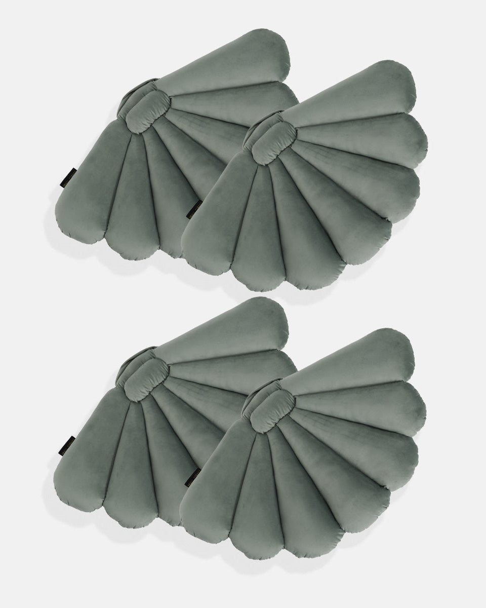 Shell Cushion Eucalyptus Green 4-pack-1