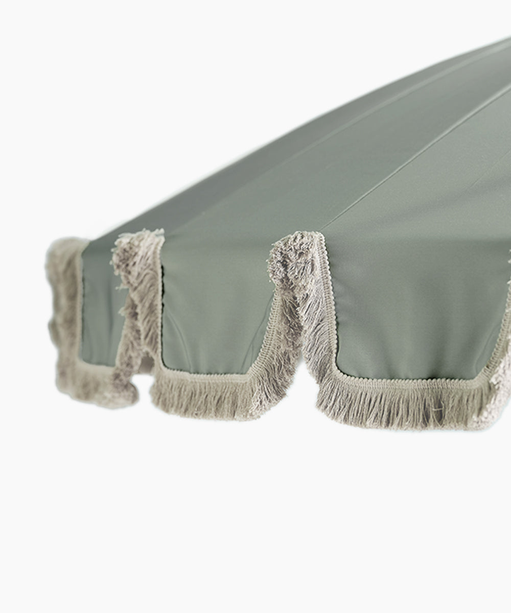 Garden Umbrella with fringe - green-2
