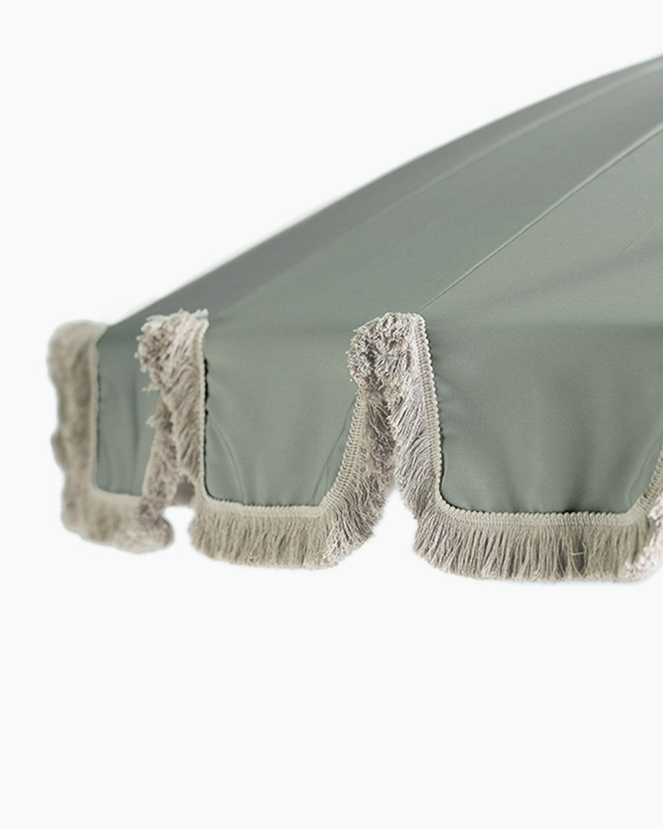 Garden Umbrella with fringe - green-2