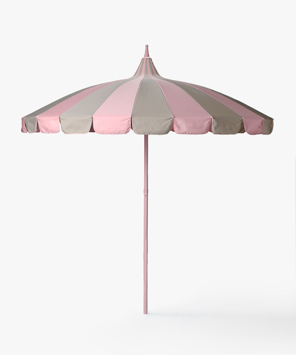 Garden Umbrella with stripes - pink/beige-1