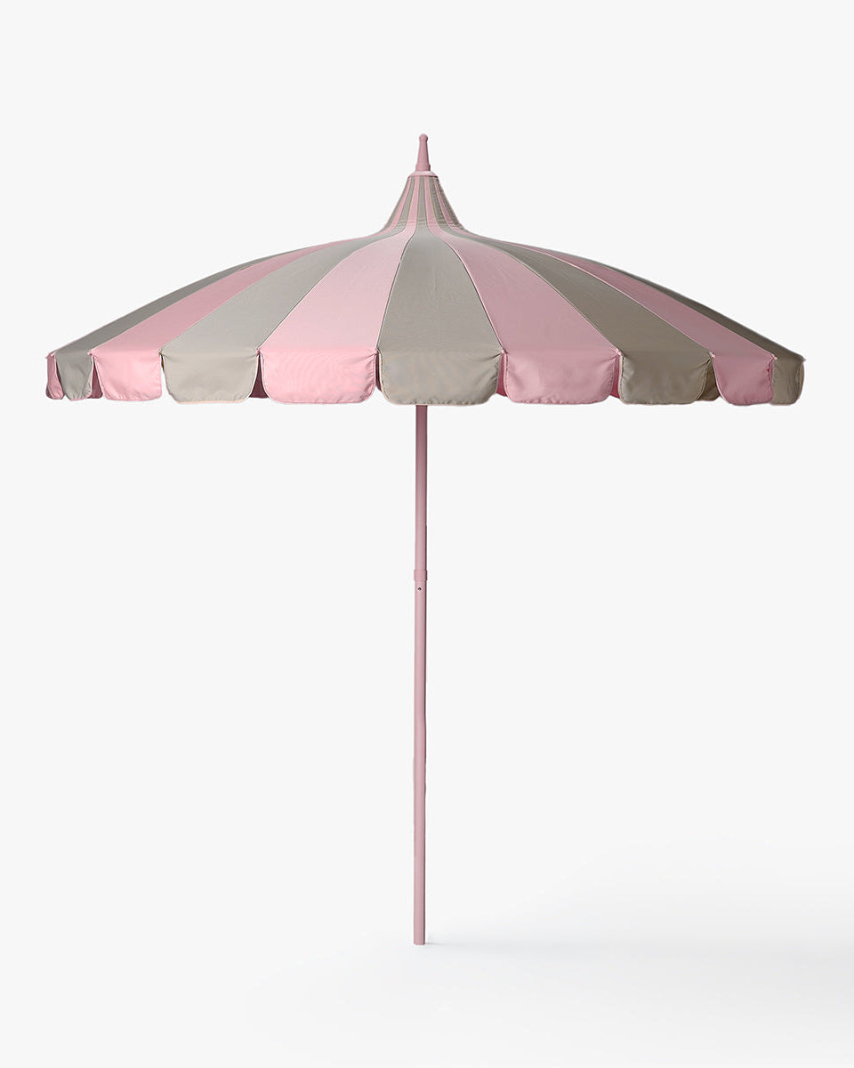 Garden Umbrella with stripes - pink/beige-1