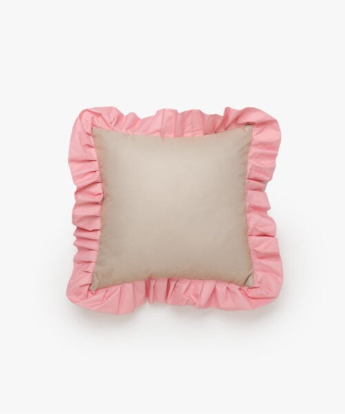 Outdoor Pillow Ruffle Pink/Beige-1